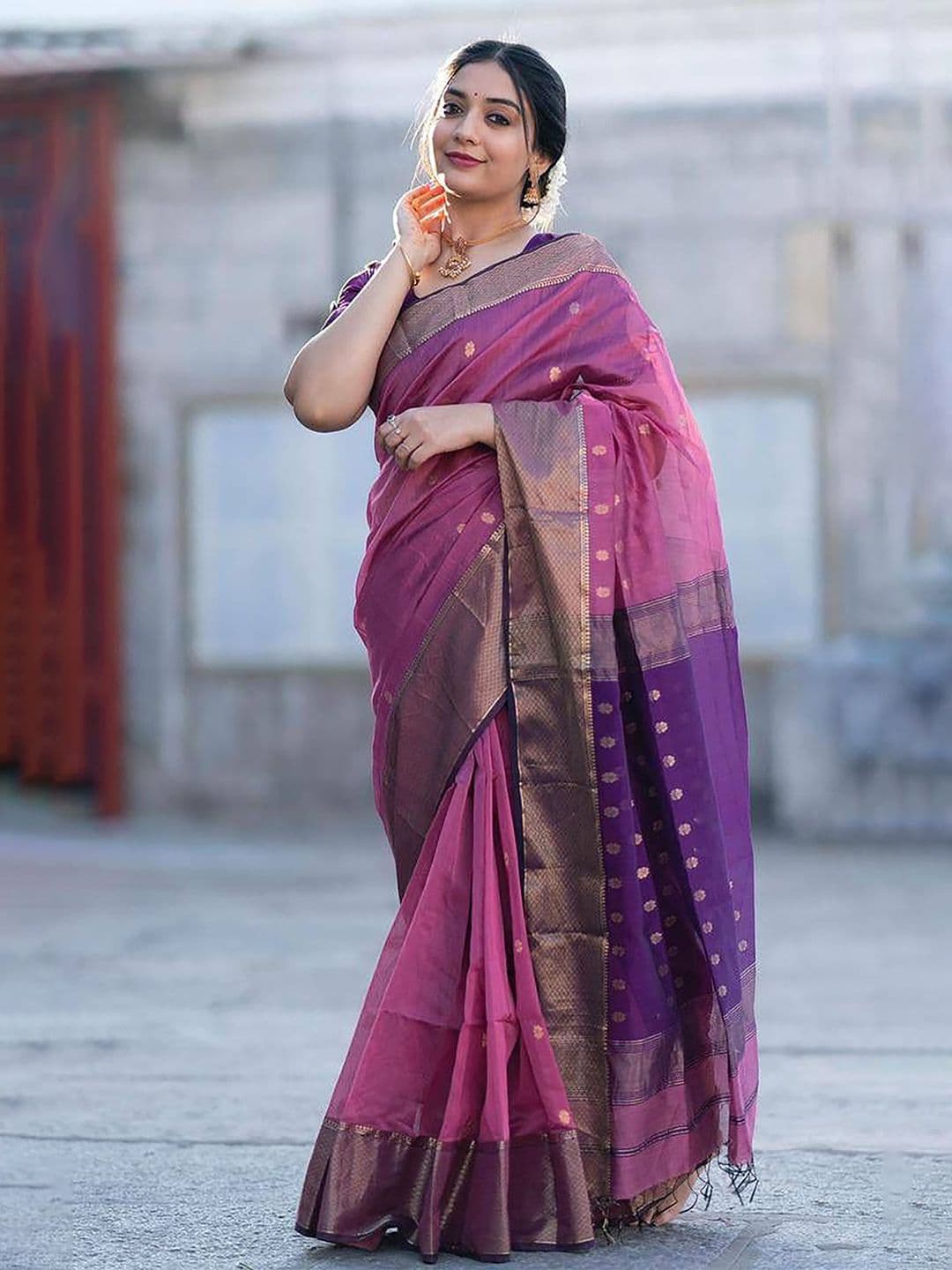 AMRUTKALA SAREES Ethnic Motifs Woven Design Zari Banarasi Saree - view 1