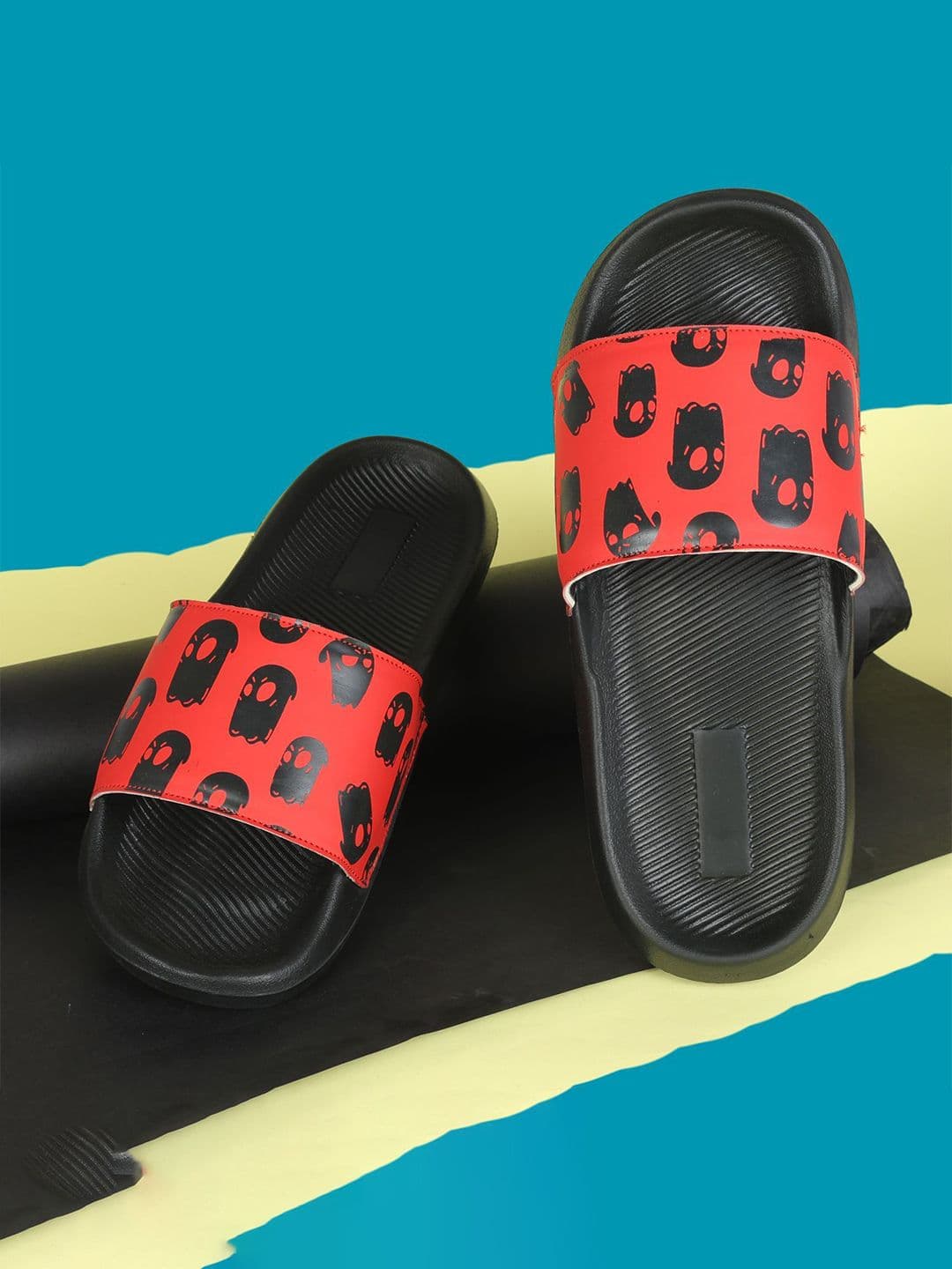 PERY PAO Men Printed Sliders Flip Flops - view 1