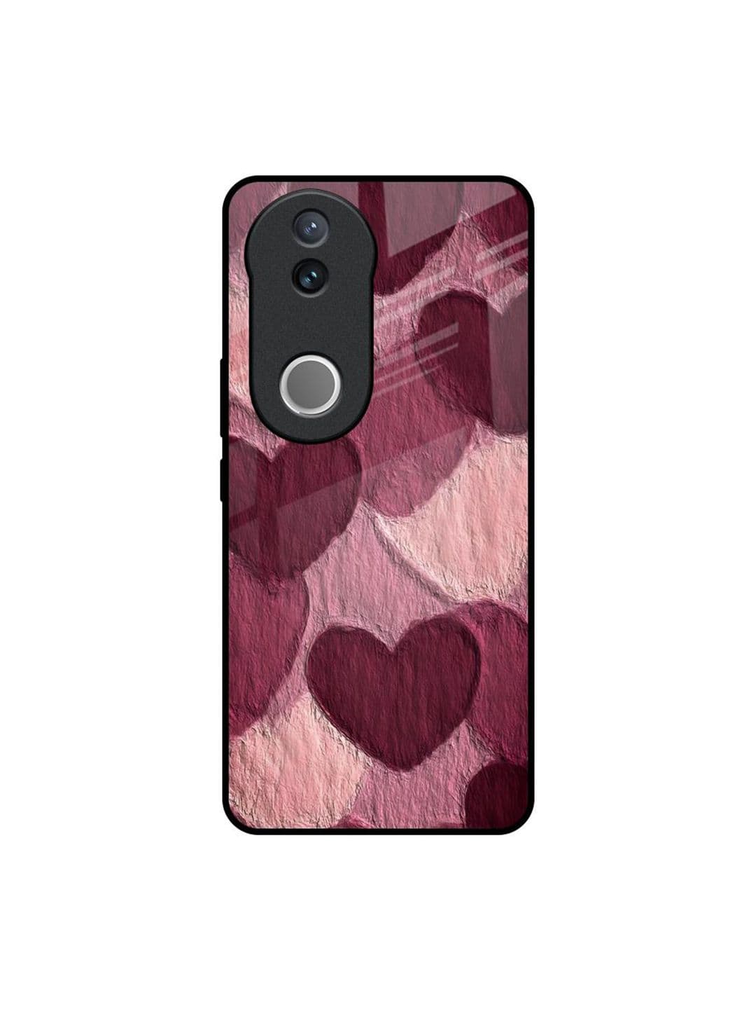 QRIOH Sweetheart Patterned Quirky Printed Vivo V50 5G Glass Back Case Mobile Accessories
