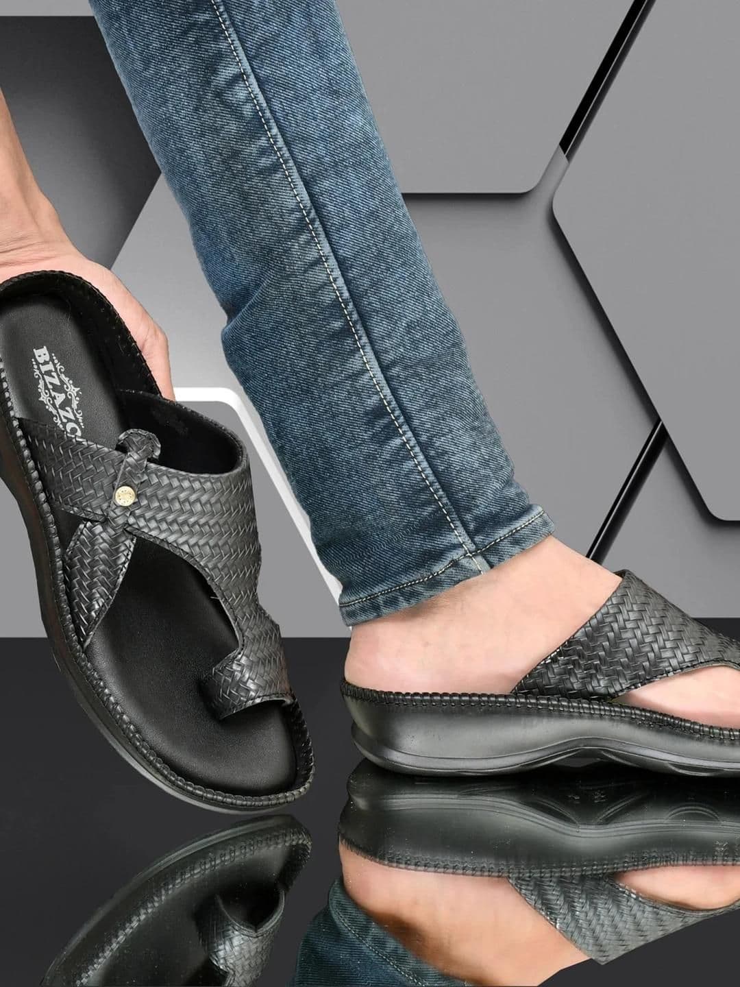 Bizazo Men Brown Flip Flops - view 1