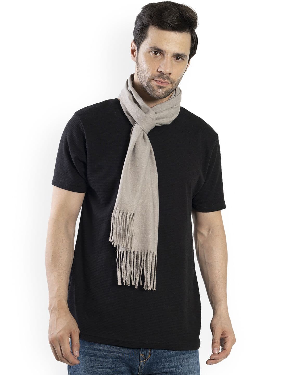 Manra Men Acrylic Mufflers With Fringed Border - view 1