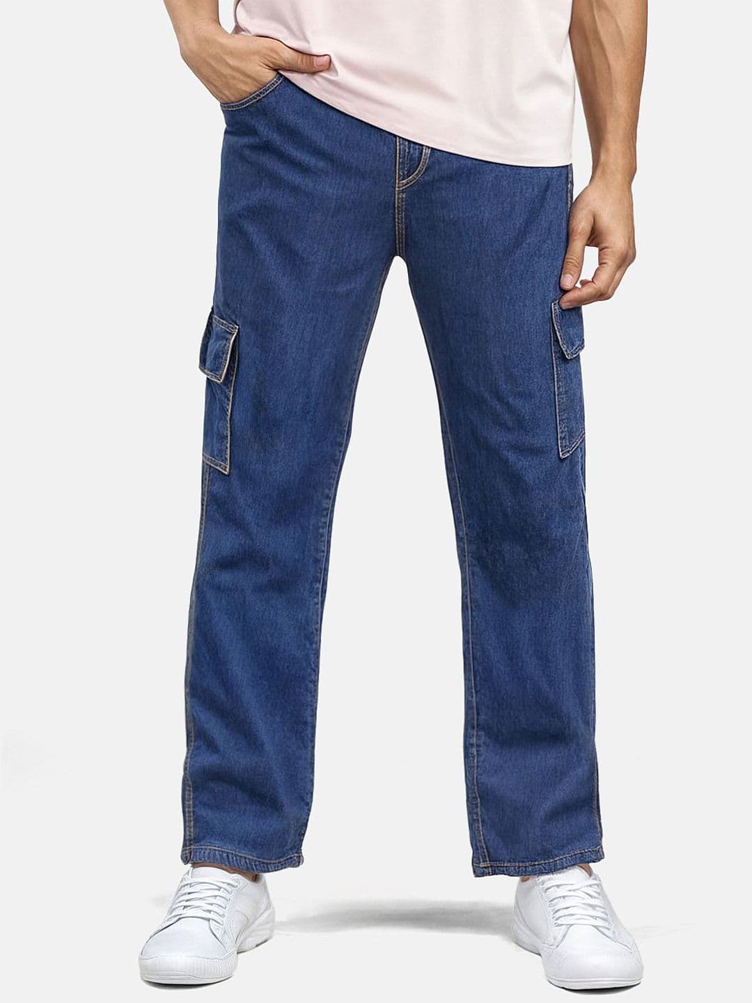 SZN Men Classic Baggy Fit Mid-Rise Cotton Cargo Styles Jeans - view 1