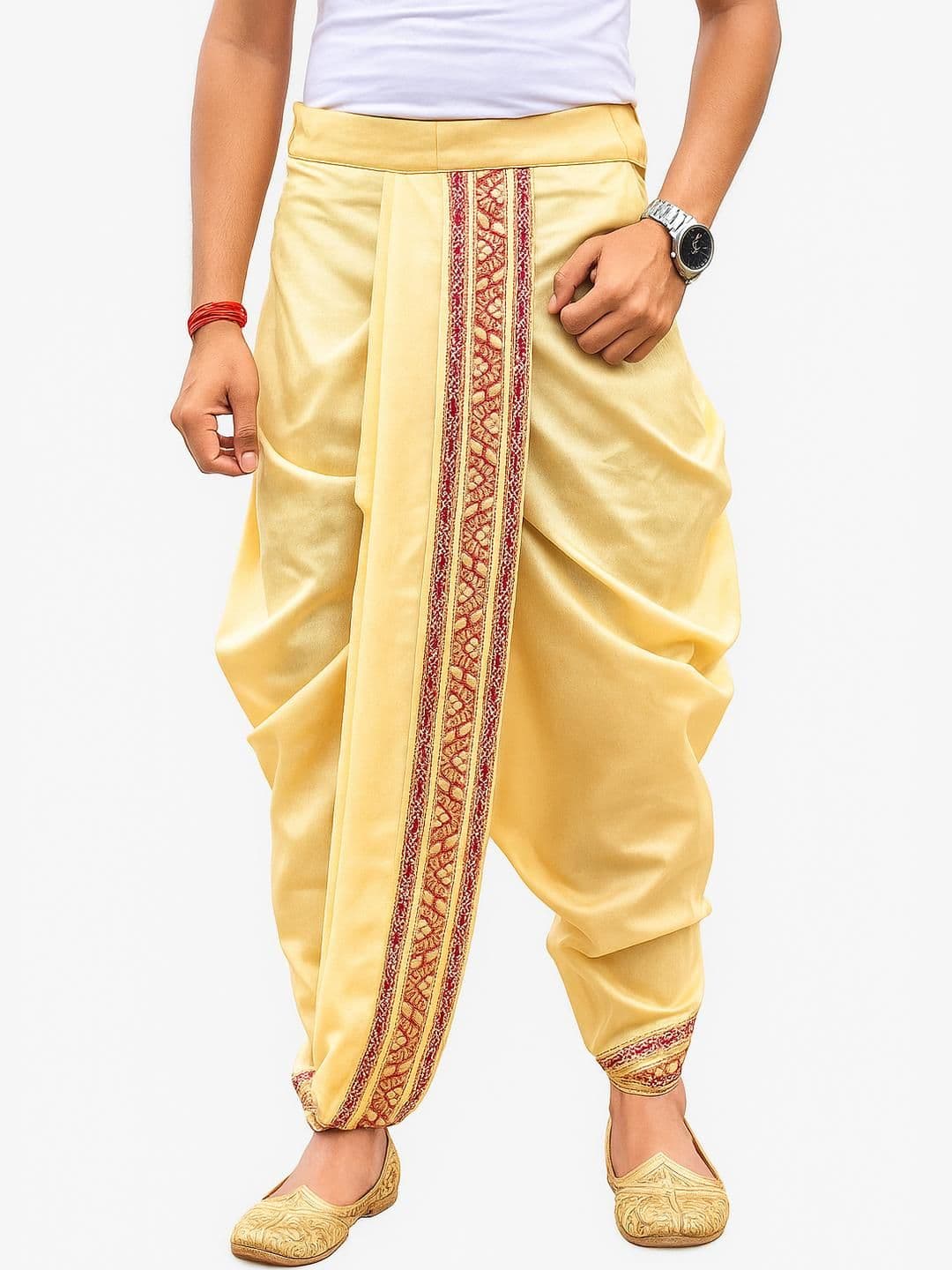 AMIT ONLINE Stylish Men's Solid Dupion Silk Bengali Style Dhoti Pant - view 1