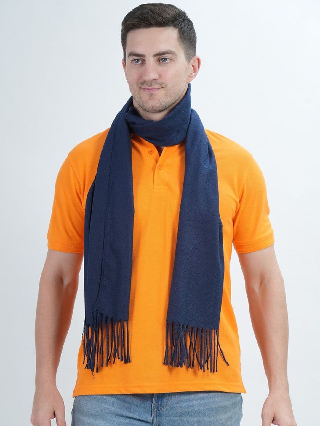 Manra Men Solid Fringed Border Acrylic Mufflers - view 1