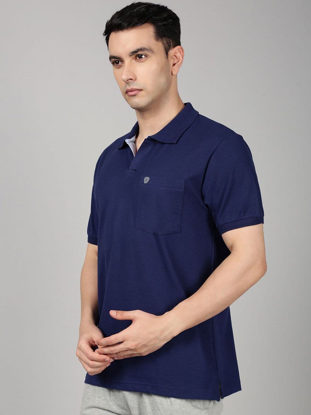 Lux Cozi Polo Collar Cotton Lounge T-shirts - view 1