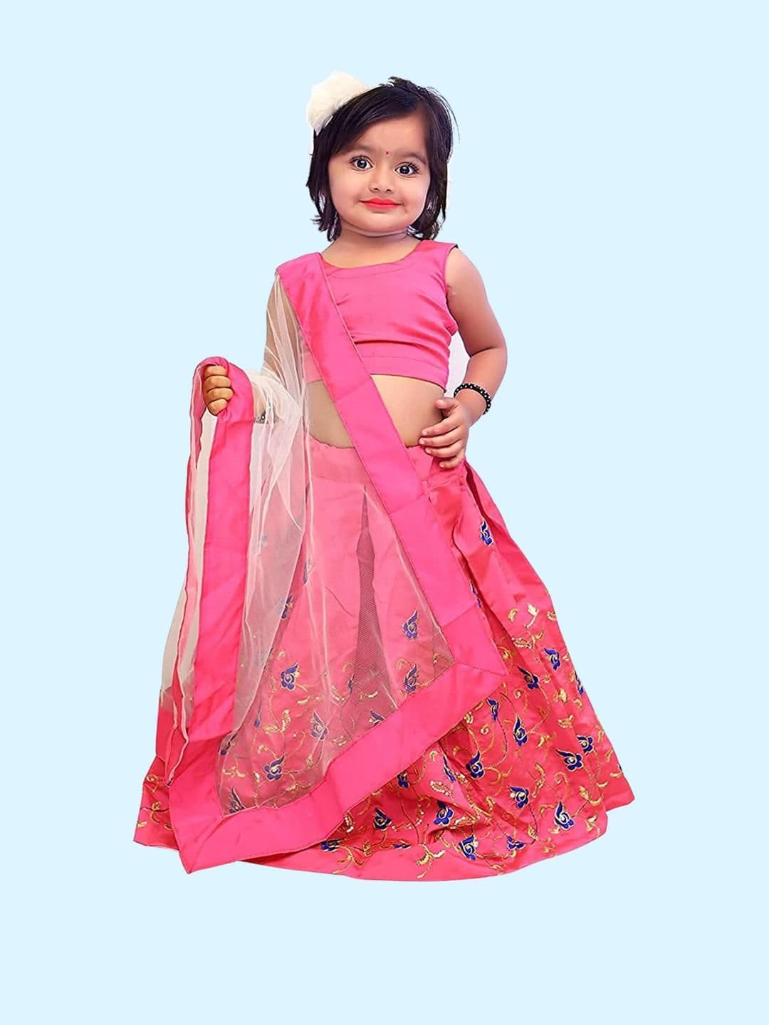 Shoryam Fashion Girls Embroidered Ready to Wear Lehenga & Blouse With Dupatta - view 1