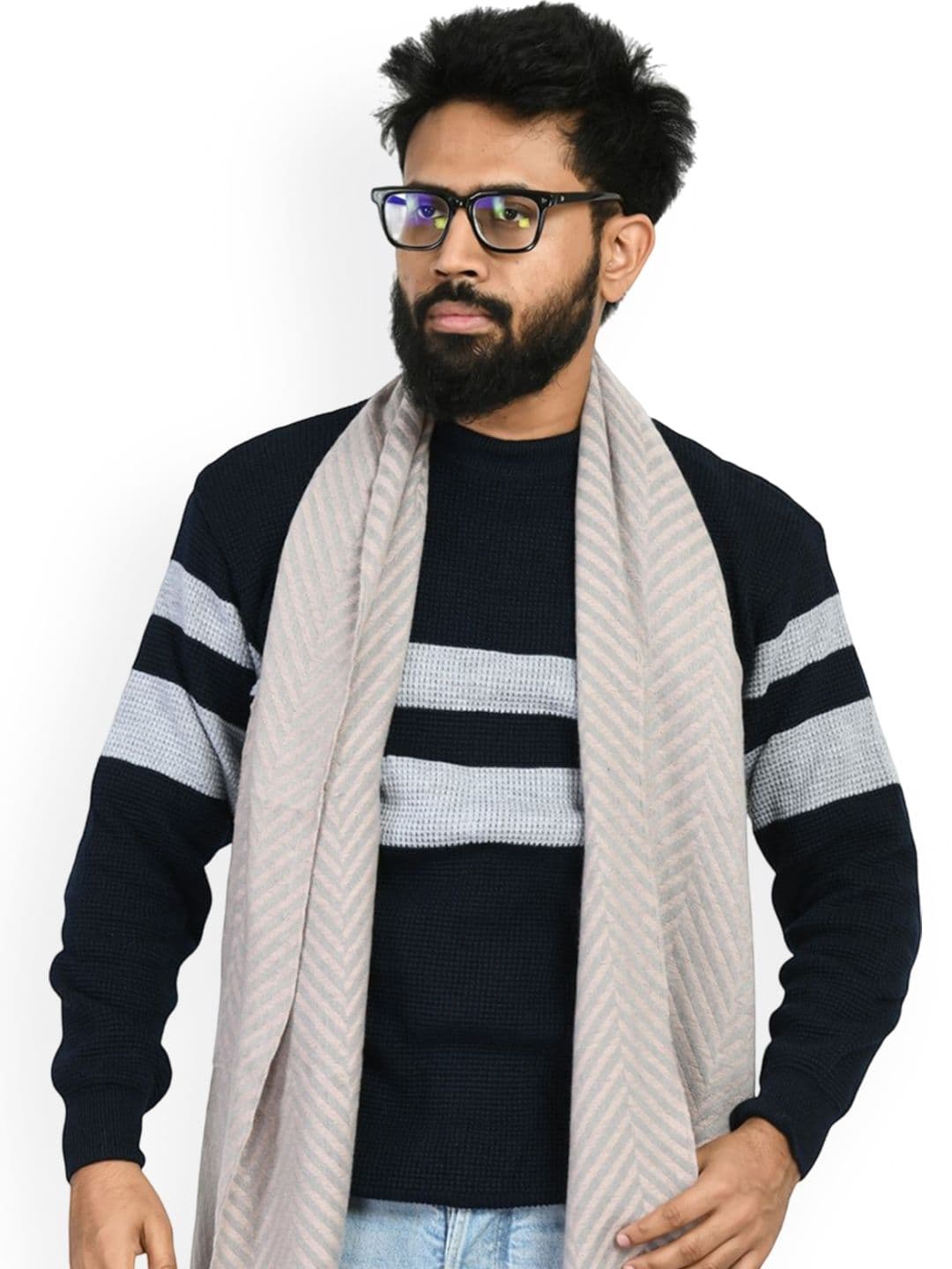 Manra Men Striped Acrylic Mufflers - view 1