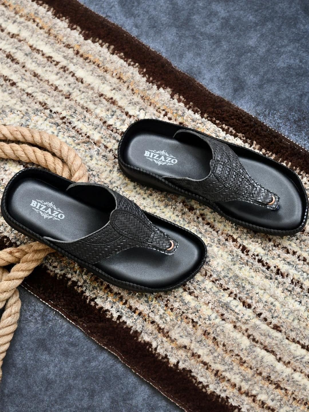 Bizazo Men White Flip Flops - view 1