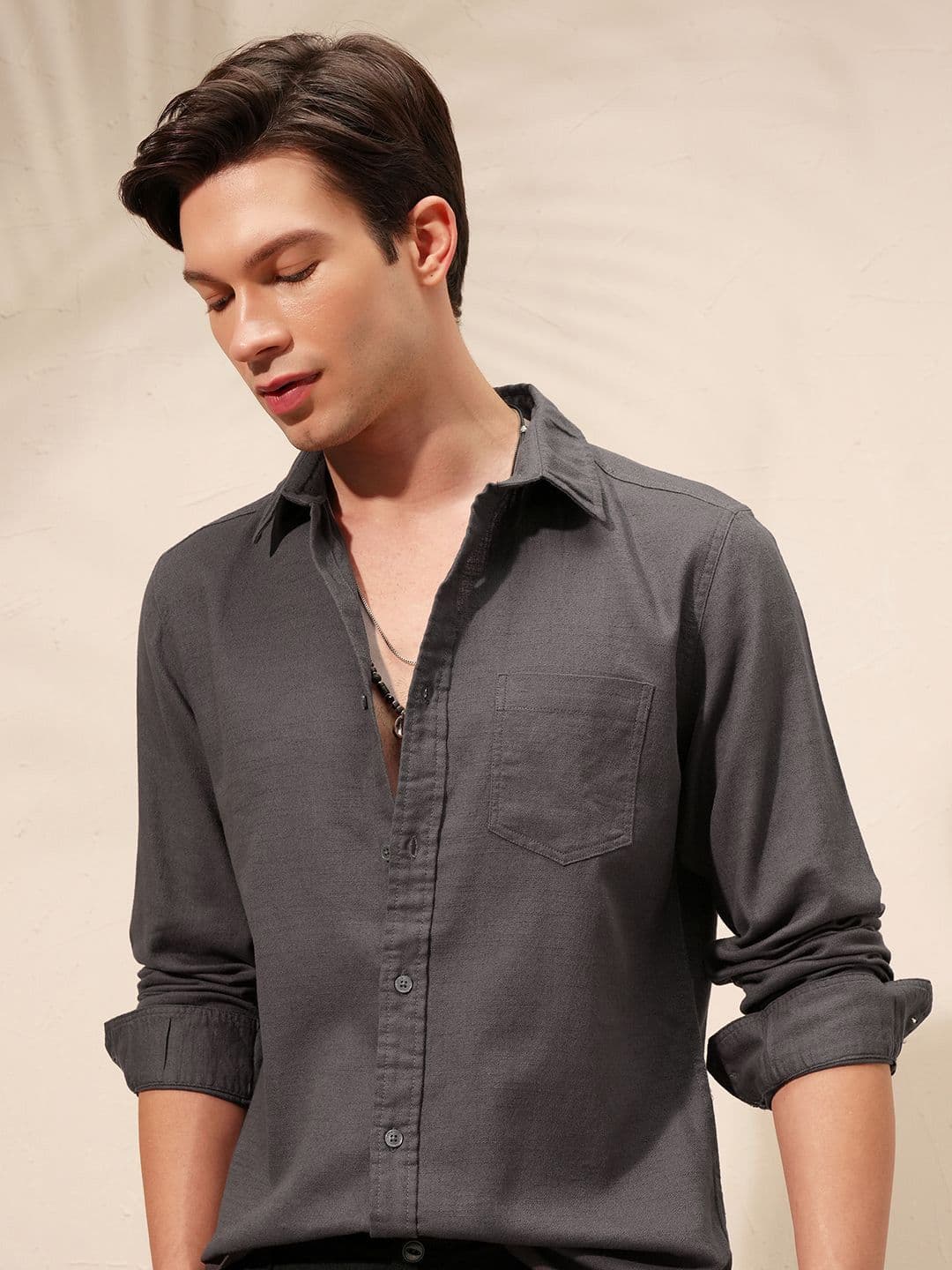 HIGHLANDER Textured Slim Fit Cotton Casual Shirt - view 1