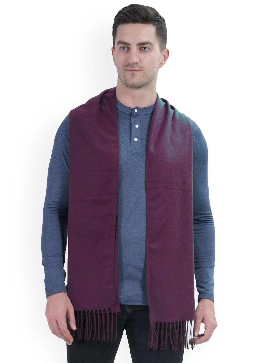 Manra Men Acrylic Mufflers With Tassel Border - view 1
