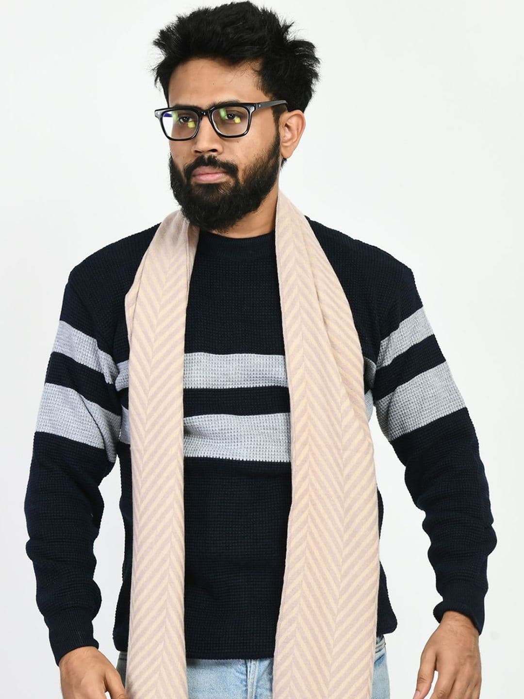 Manra Men Striped Acrylic Mufflers - view 1