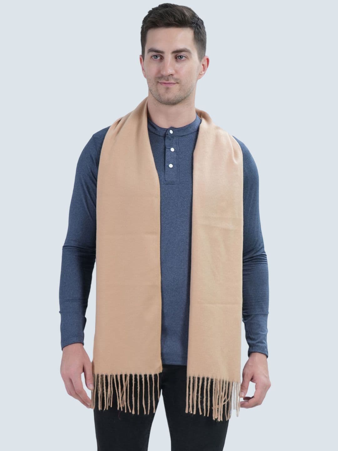Manra Men Solid Mufflers With fringed Border - view 1