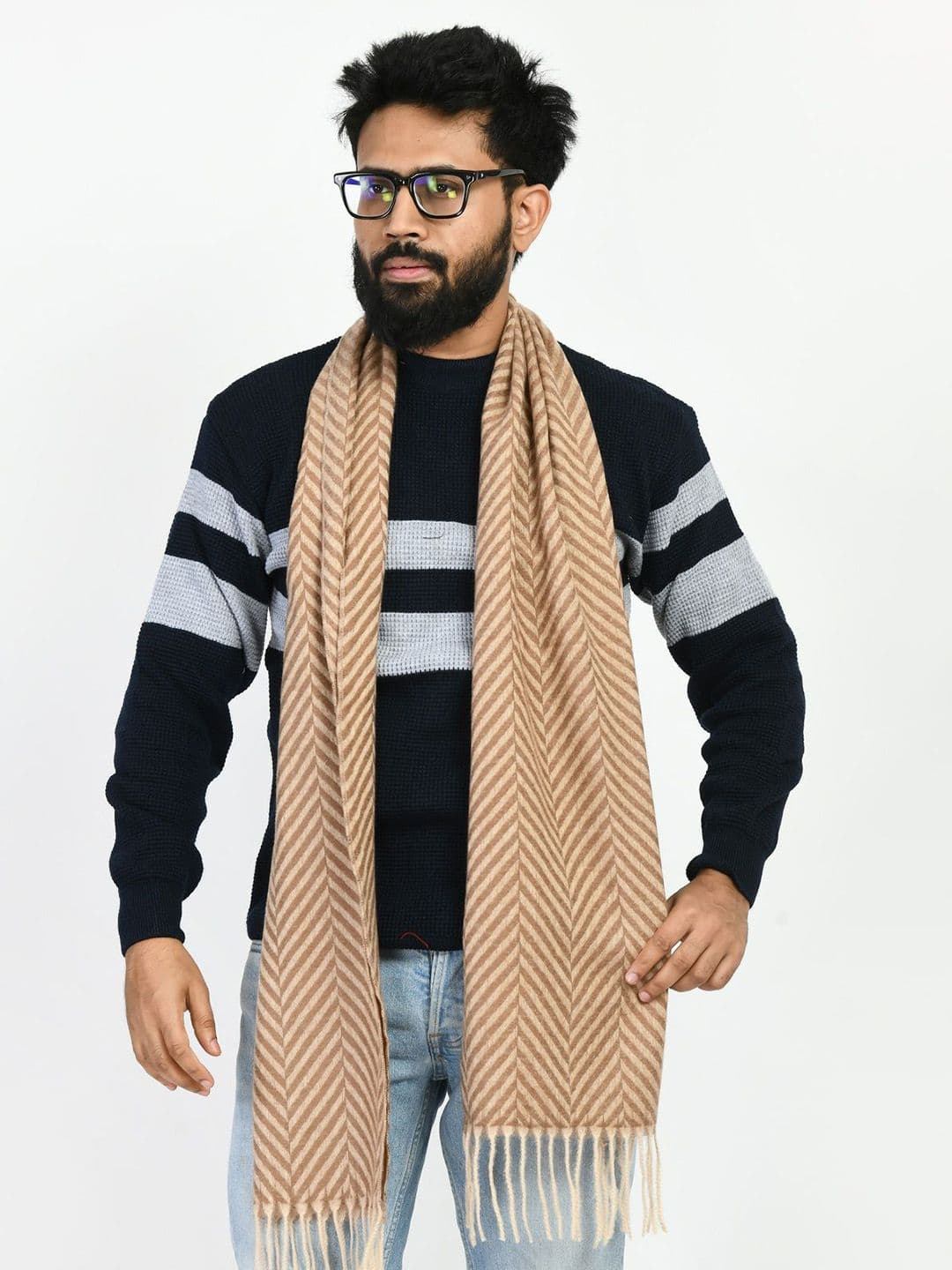 Manra Men Striped Acrylic Mufflers - view 1