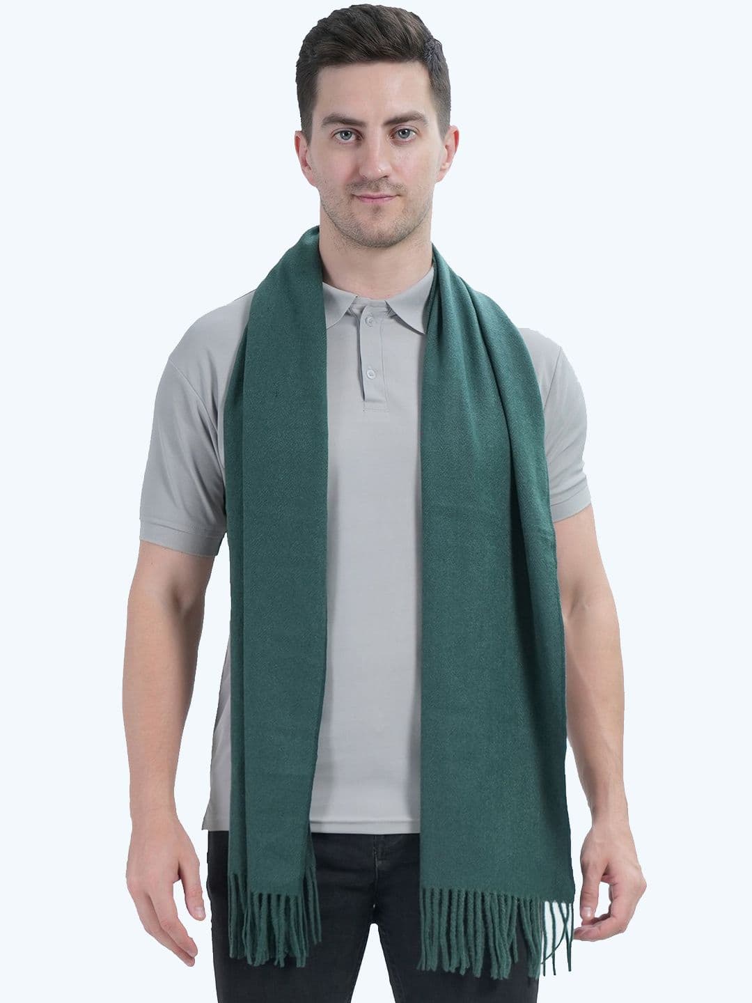 Manra Men Solid Fringed Border Acrylic Mufflers - view 1