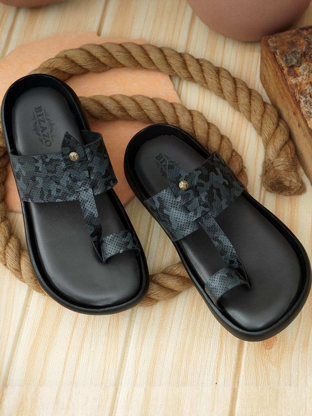 Bizazo Men Brown Flip Flops - view 1