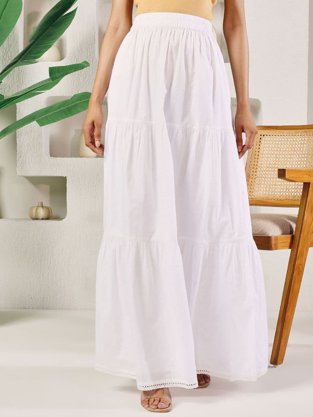 FIORRA Cotton Tiered Maxi Skirt - view 1