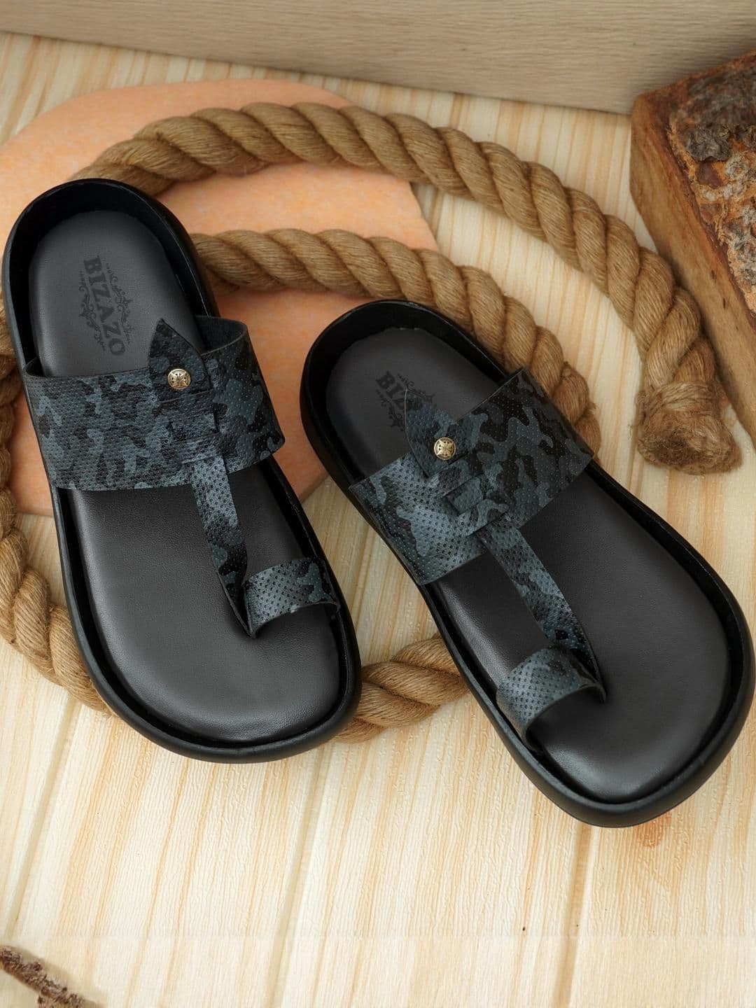 Bizazo Men White Flip Flops - view 1