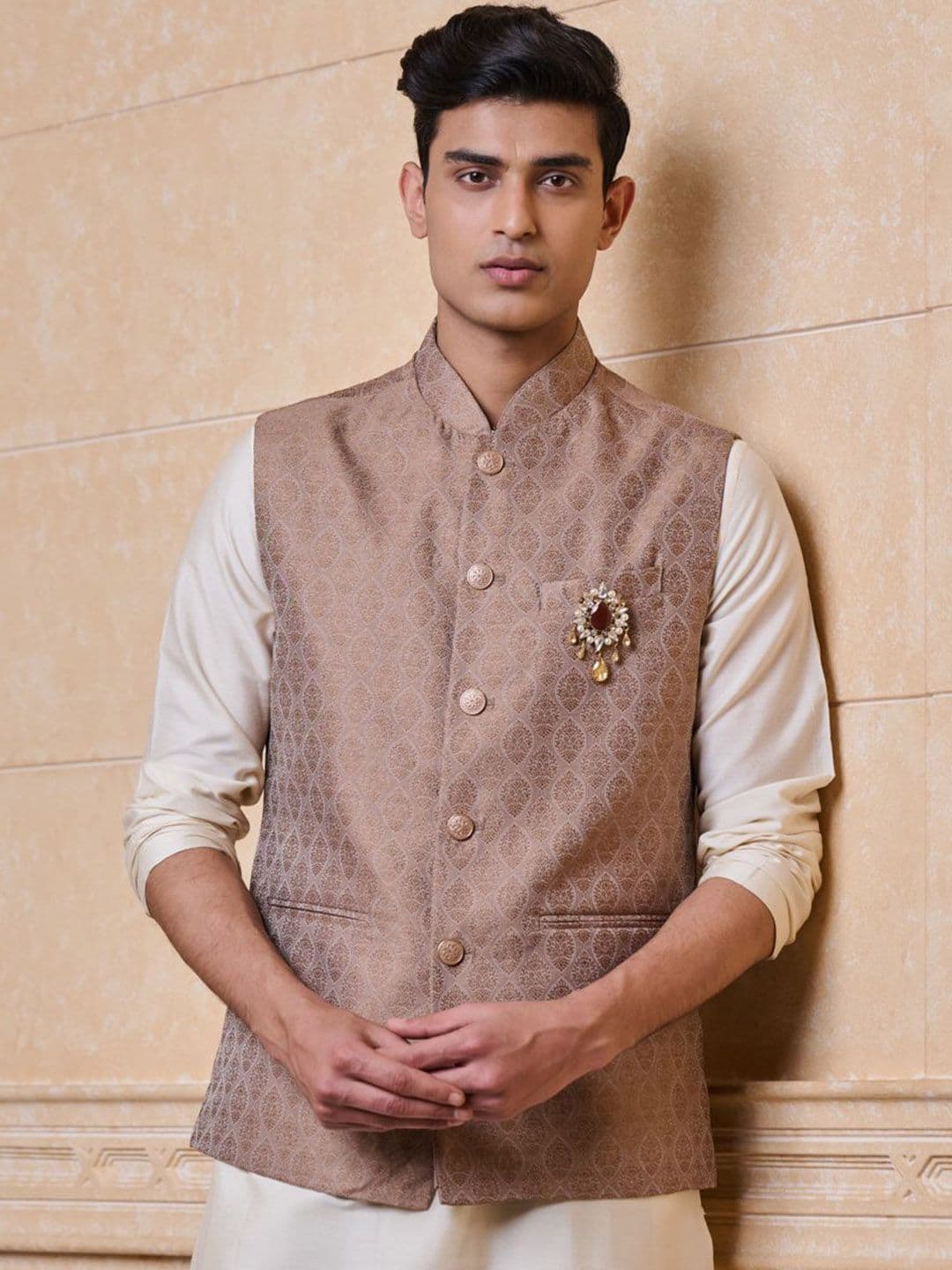 Tasva Woven Design Nehru Jackets - view 1