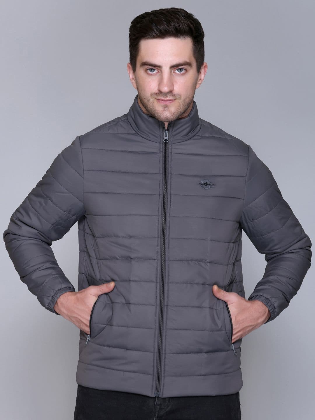 Rare Times Men Lightweight Solid Padded Jacket - view 1