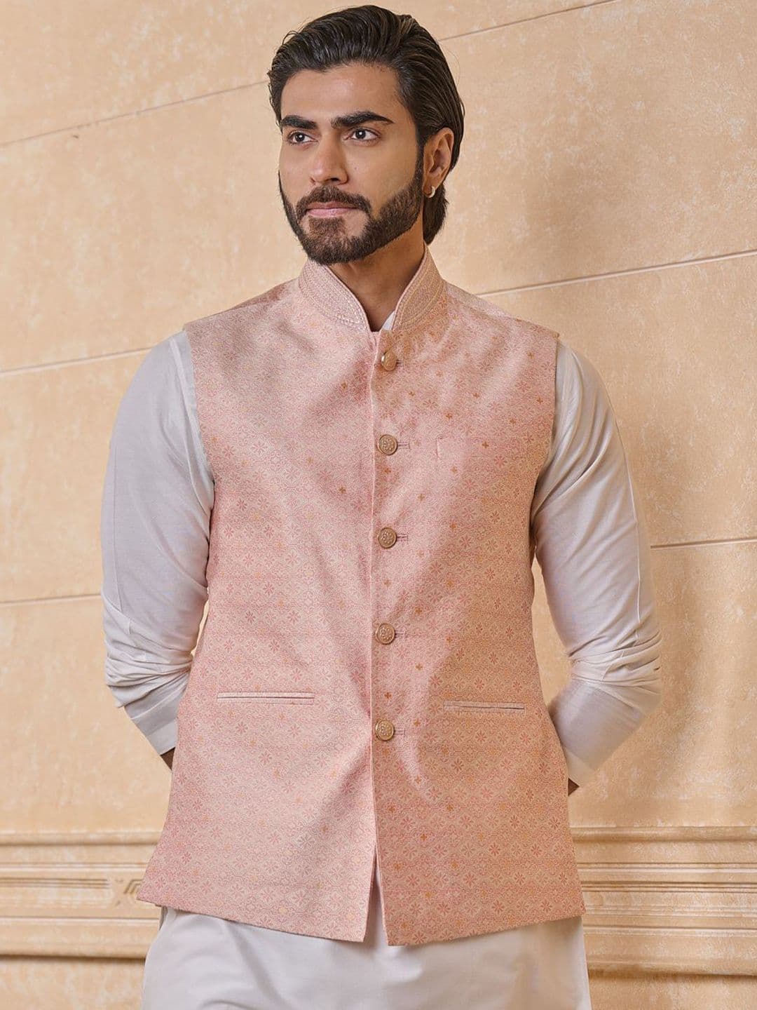 Tasva Woven Design Nehru Jackets - view 1