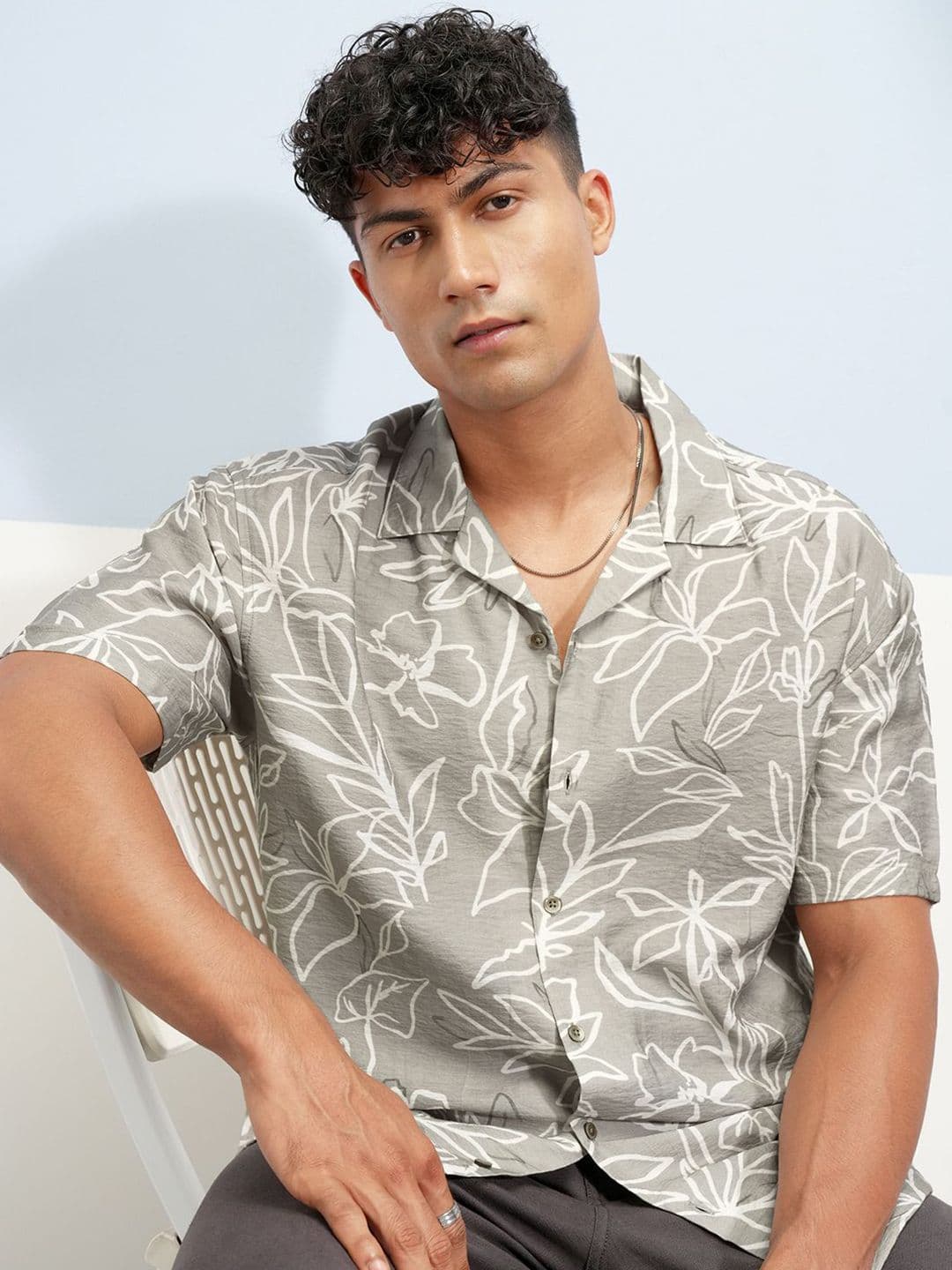 HIGHLANDER Floral Printed Spread Collar Relaxed Fit Shirt - view 1
