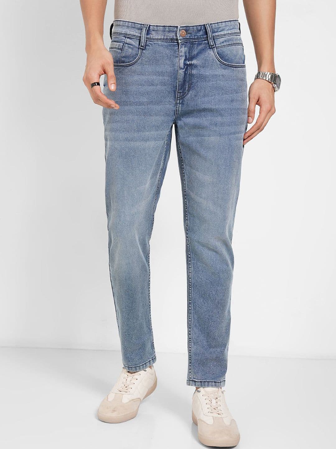 SF JEANS by Pantaloons Men Slim Fit Low-Rise Low Distress Light Fade Jeans - view 1