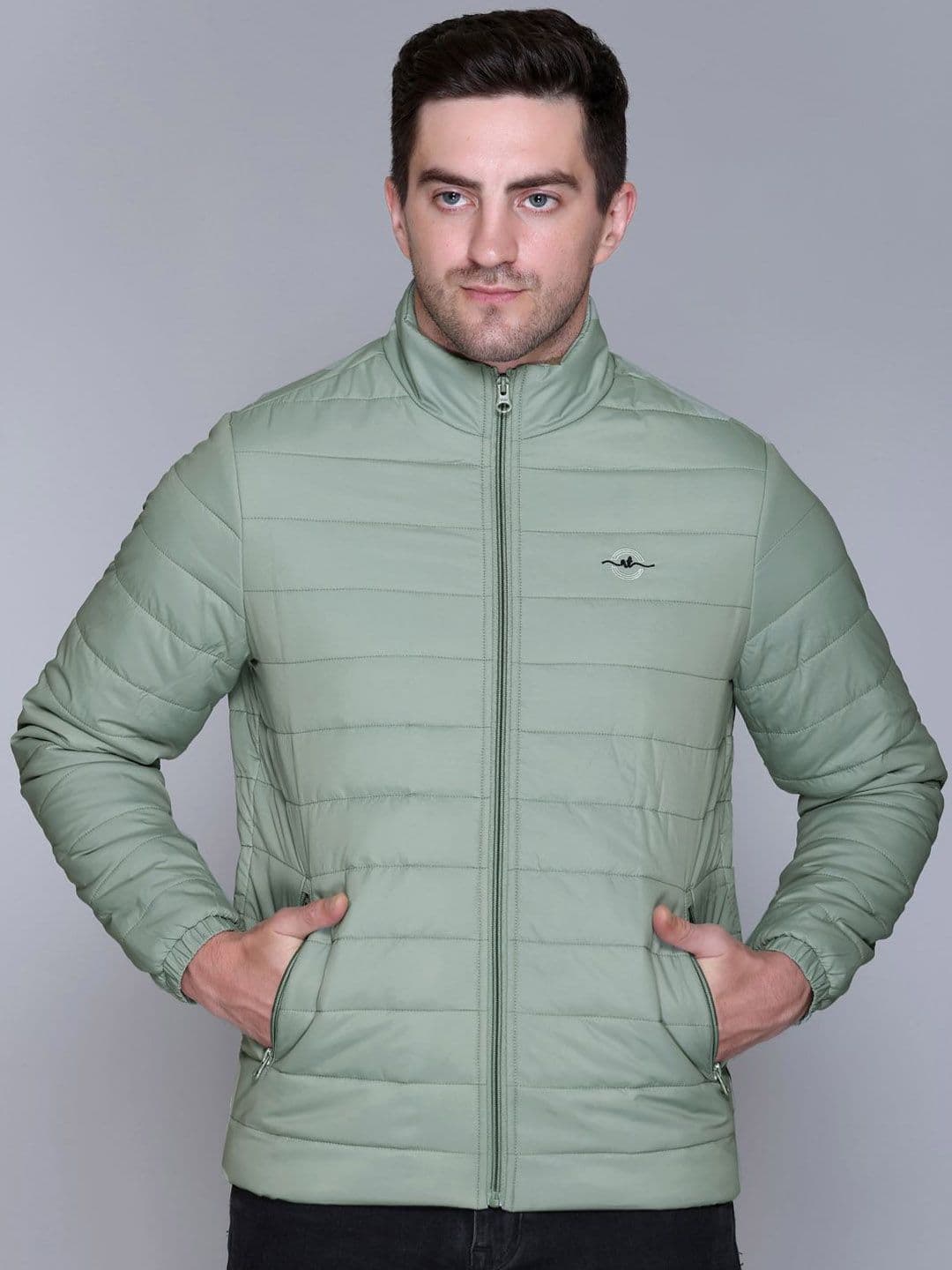 Rare Times Men Lightweight Solid Puffer Jacket - view 1