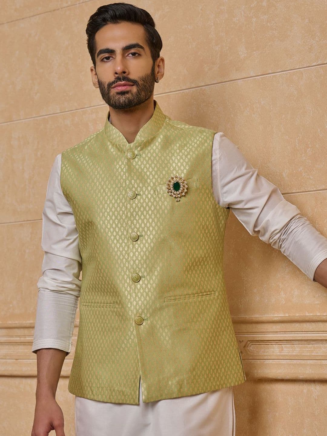 Tasva Woven Design Nehru Jackets - view 1