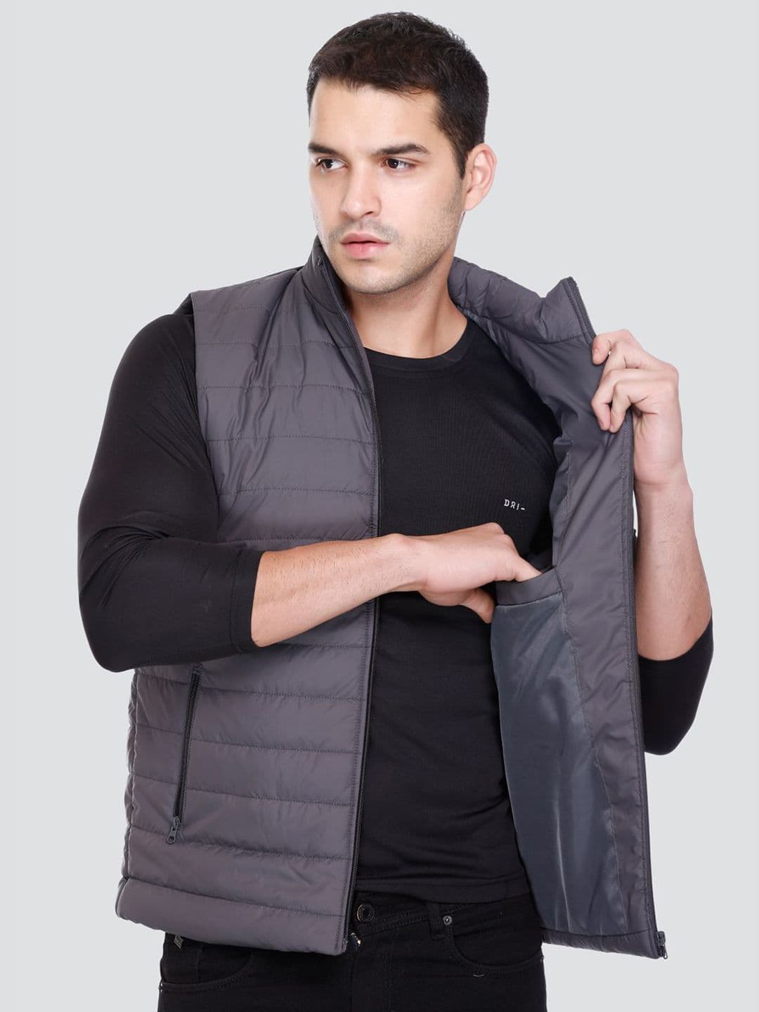 Rare Times Men Lightweight Solid Padded Jacket