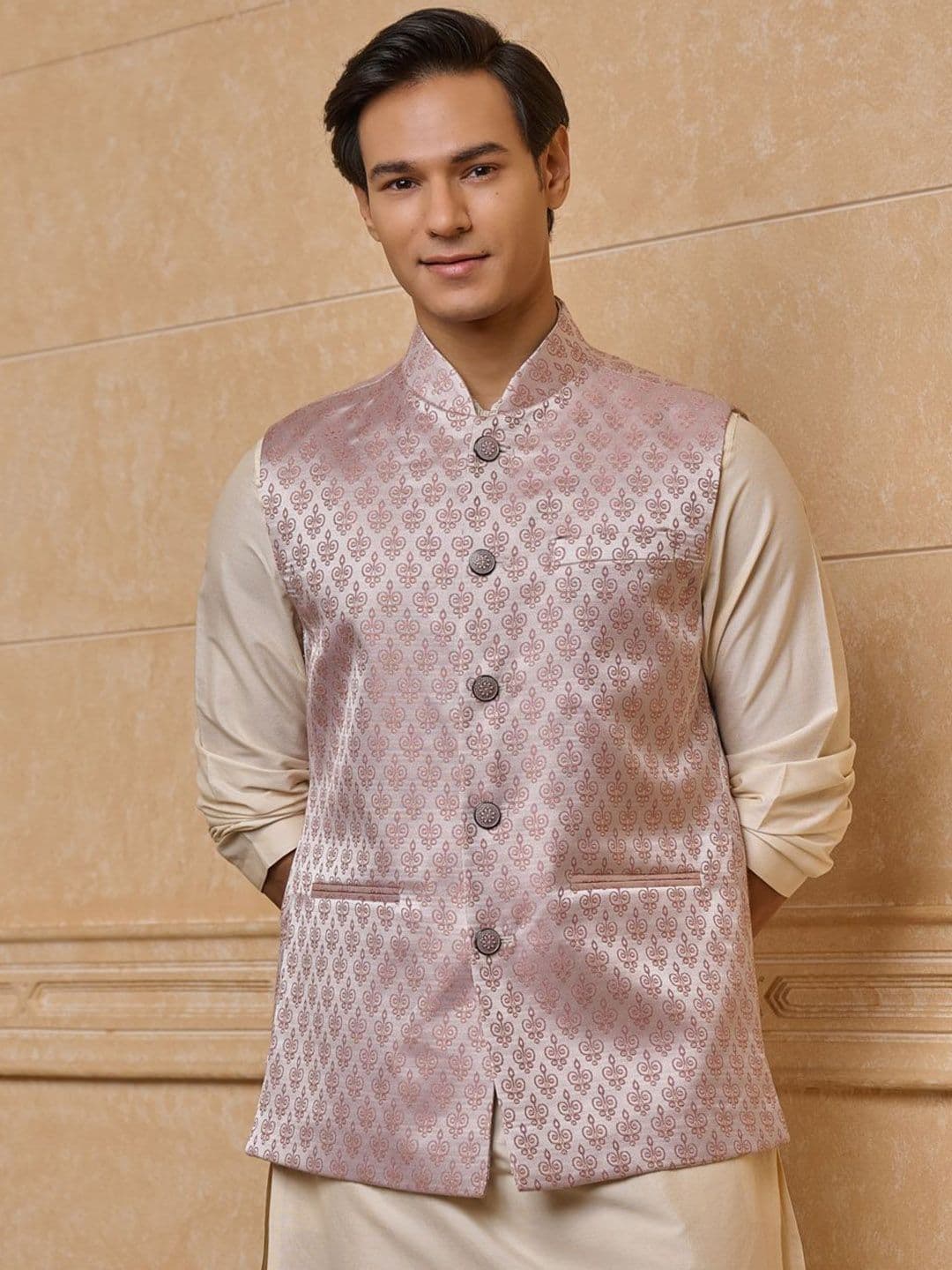 Tasva Woven Design Nehru Jackets - view 1