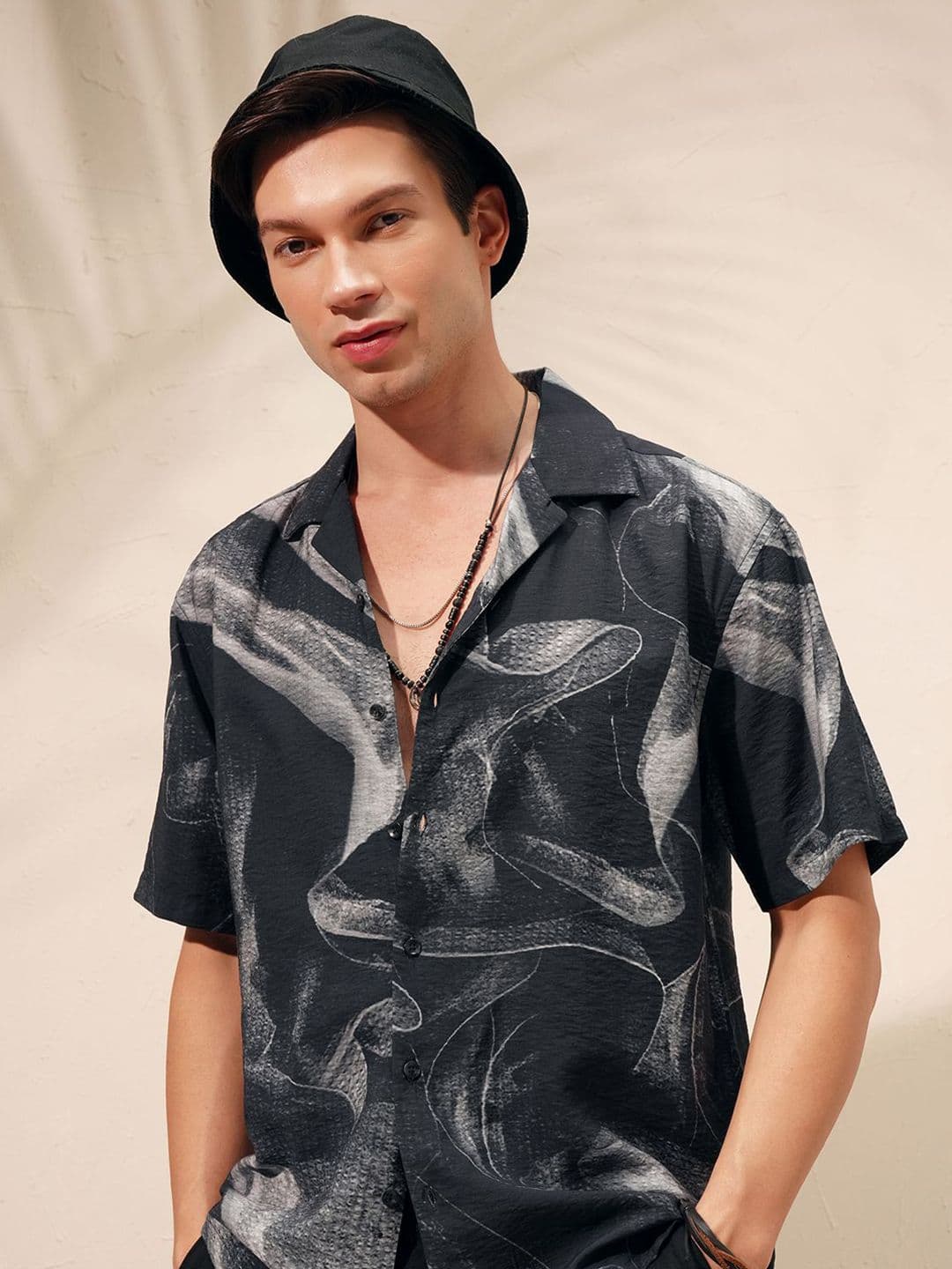 HIGHLANDER Men Relaxed Fit Abstract Printed Cuban Collar Casual Shirt - view 1