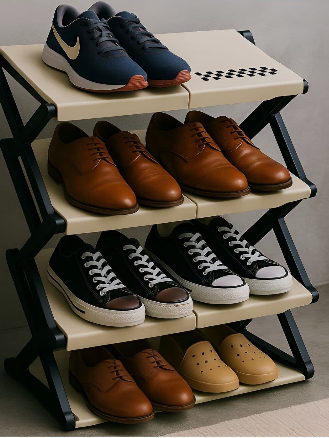 Cortina White Installation Foldable 4 Layer Shoe Rack - view 1