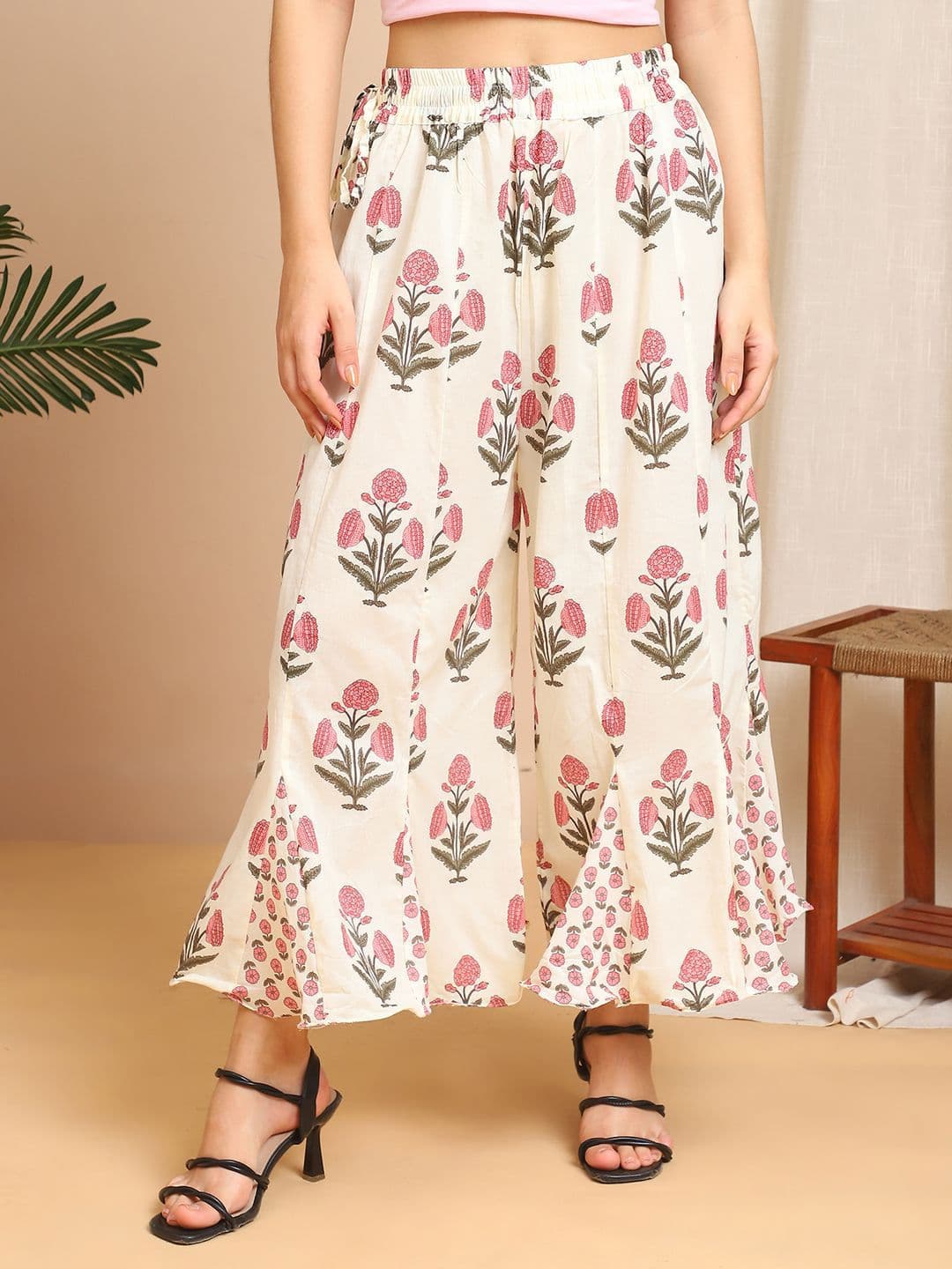 TAG 7 Women Floral Printed Flared Ethnic Palazzos - view 1