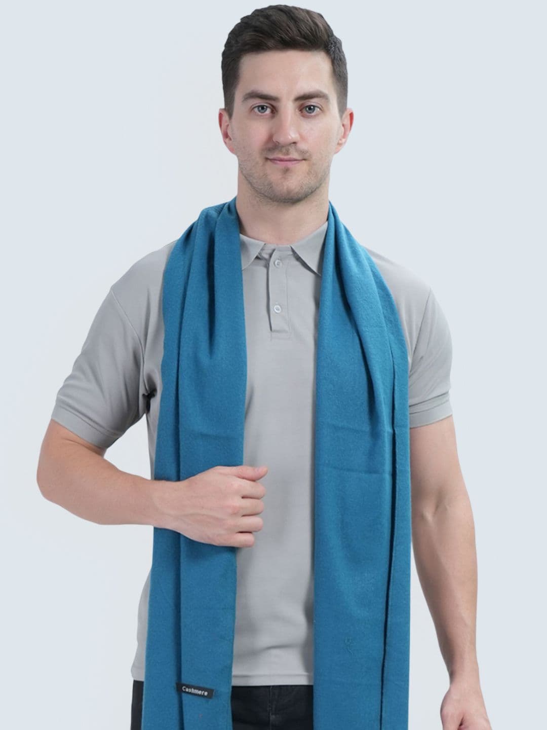 Manra Men Plain Mufflers With Tasselled Border - view 1