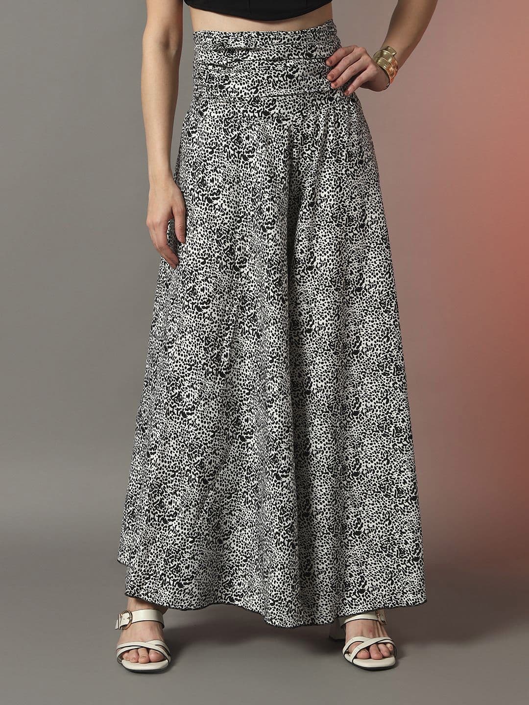 Trend Arrest Women Animal Printed Flared Ethnic Palazzos - view 1