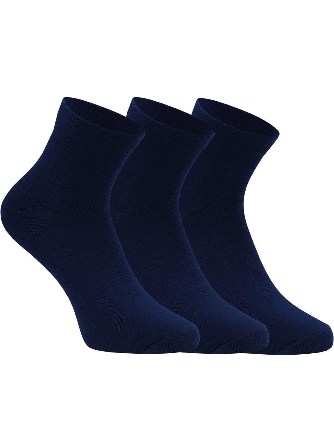 SOXVIEW Men Pack of 3 Navy-Blue Ankle-Length Socks - view 1