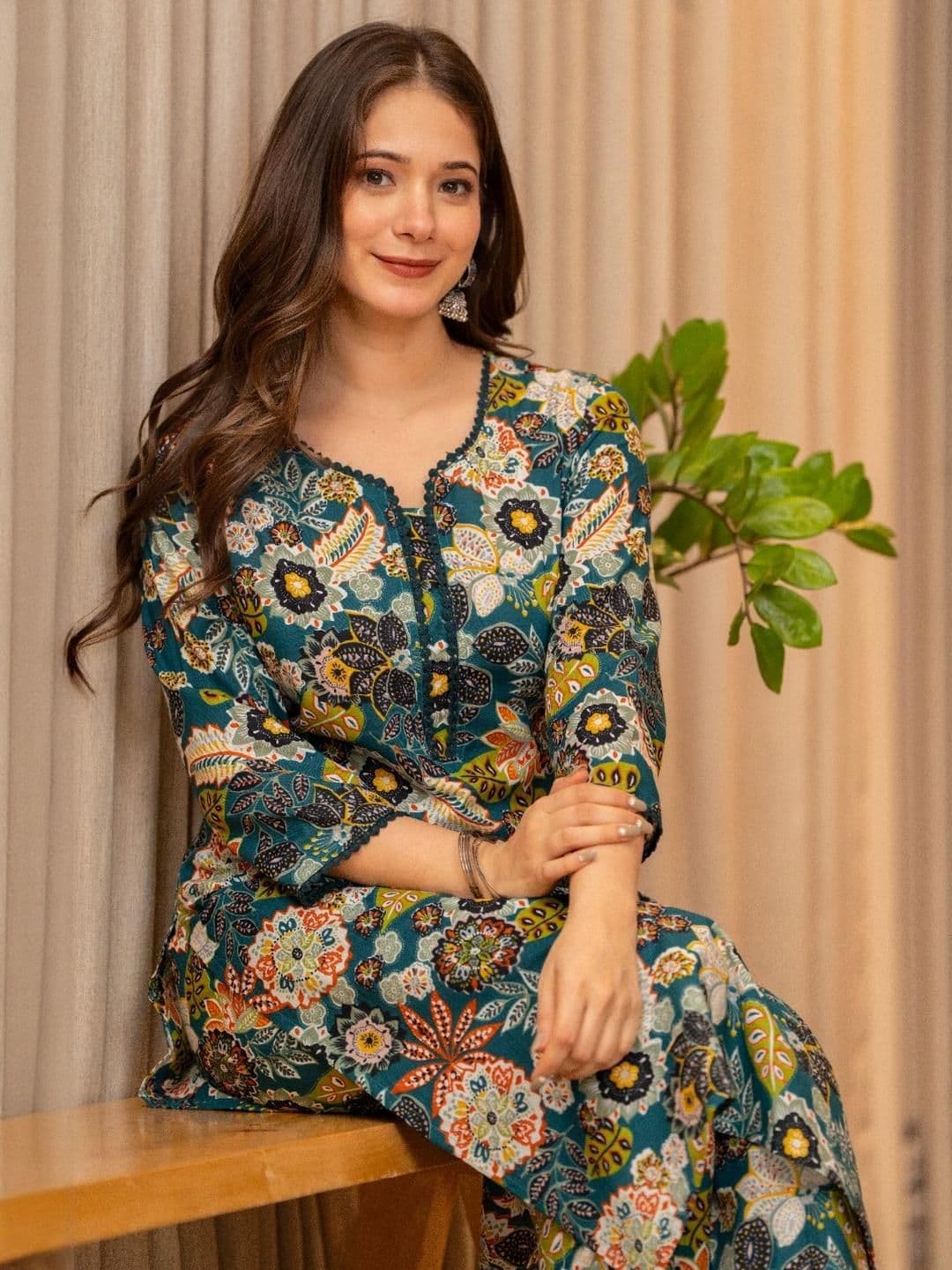 KJFAB Women Green Pure Cotton Kurta Sets - view 1