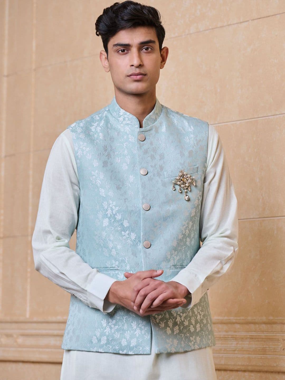 Tasva Woven Design Nehru Jackets - view 1