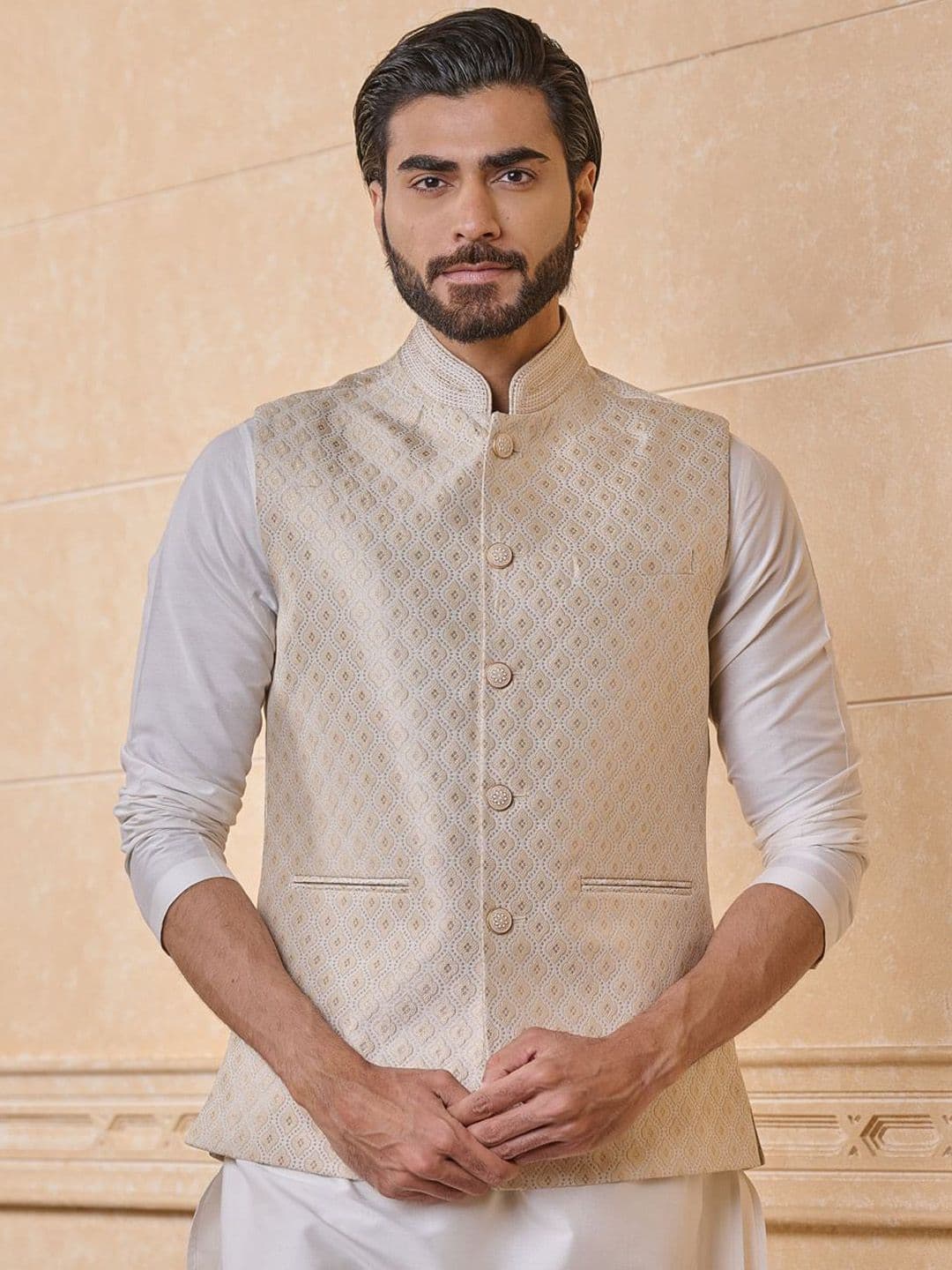 Tasva Woven Design Nehru Jackets - view 1