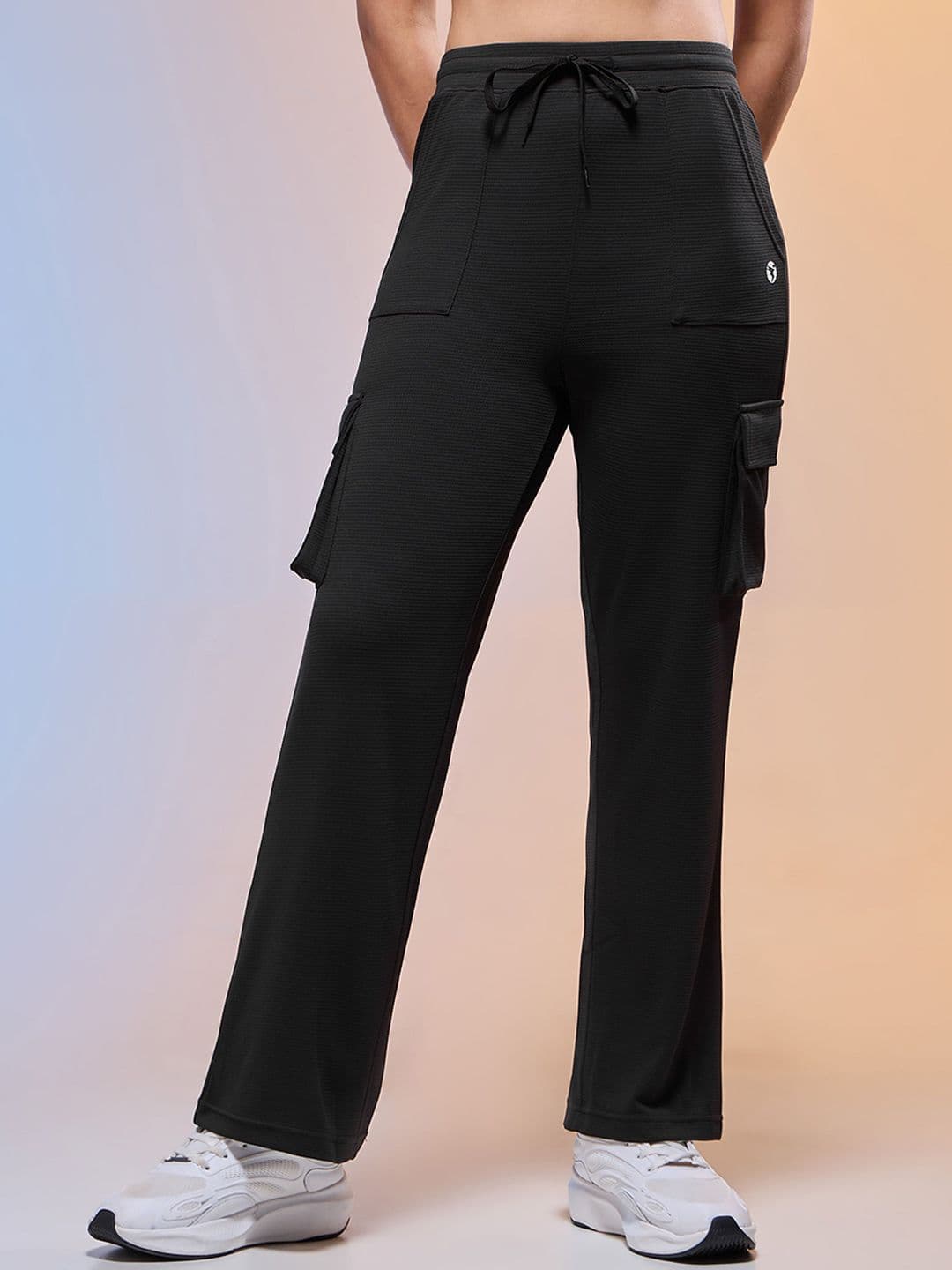 Technosport Women Self Designed Straight Fit Mid-Rise Cargo Track Pant - view 1