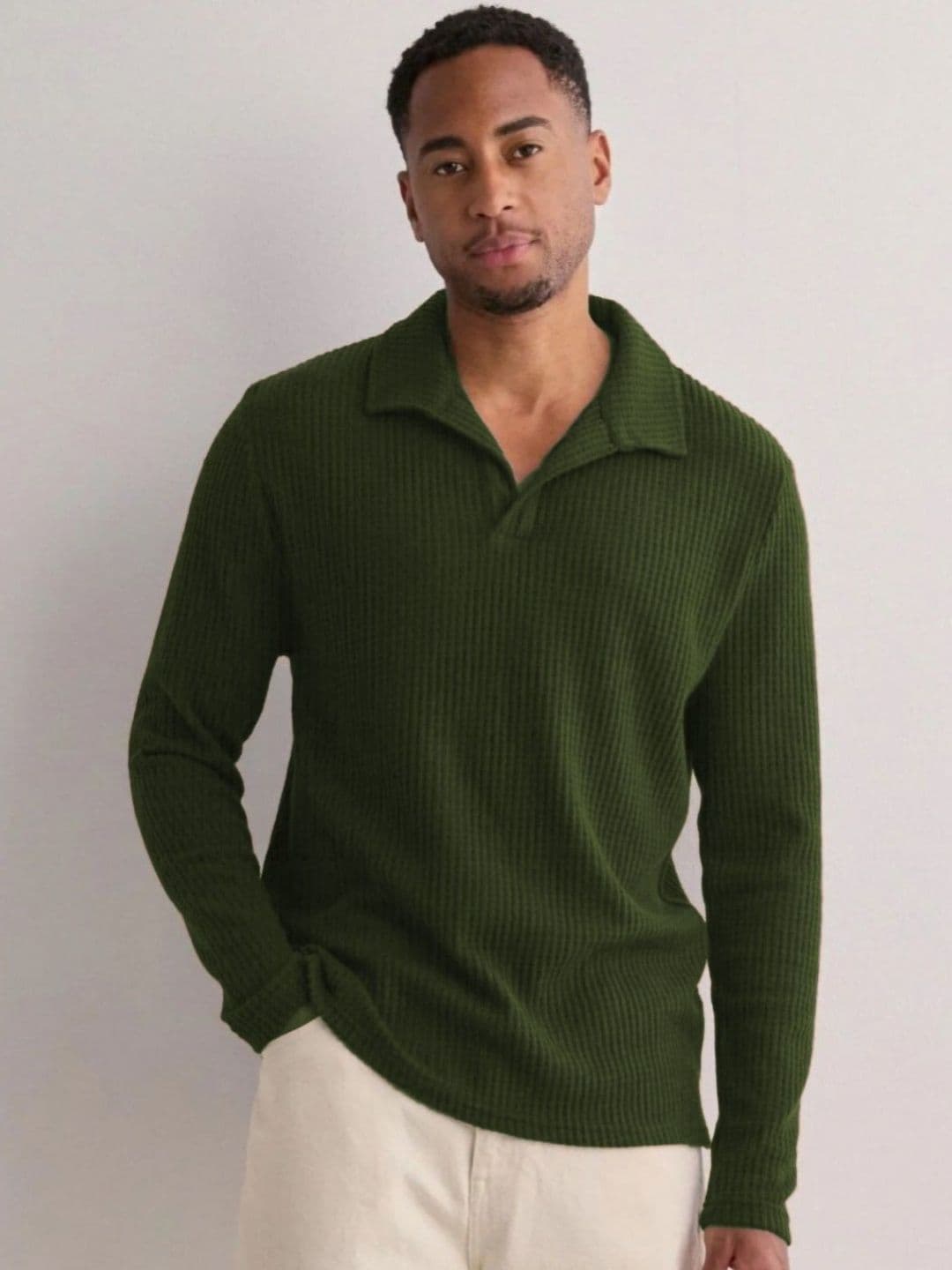Metronaut Men Solid Polo Collar Cotton T-shirt - view 1