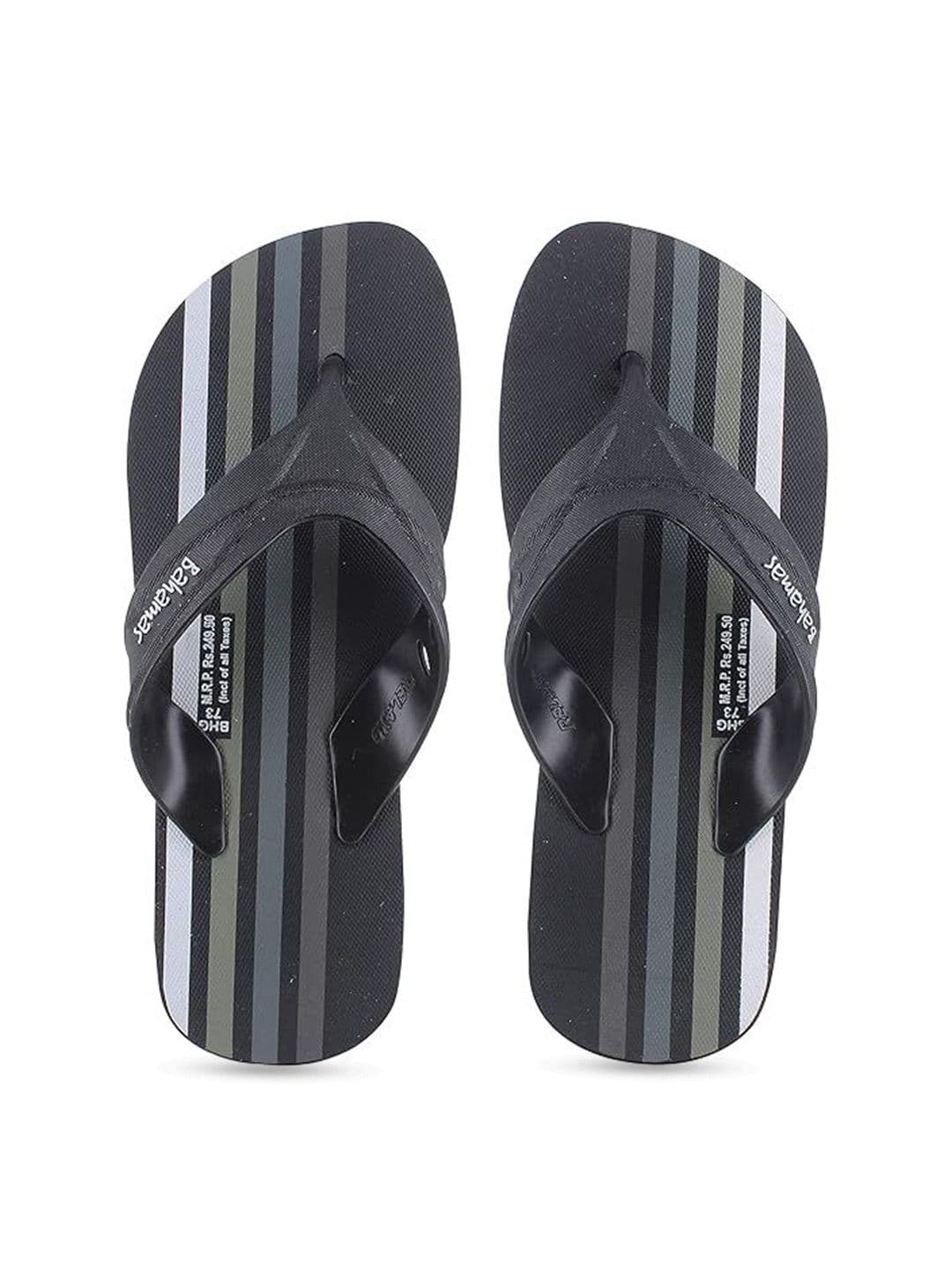 Bahamas Men Striped Rubber Thong Flip-Flops - view 1