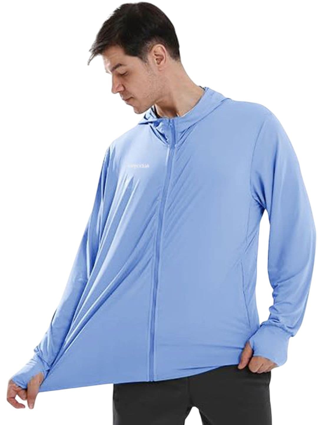 Alexvyan Men Solid Hooded Lightweight Sporty Jacket - view 1