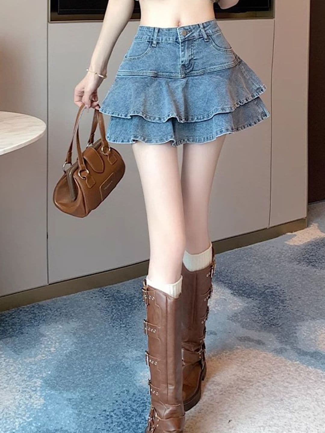 StyleCast Tiered Pure Cotton Mini Skirt - view 1