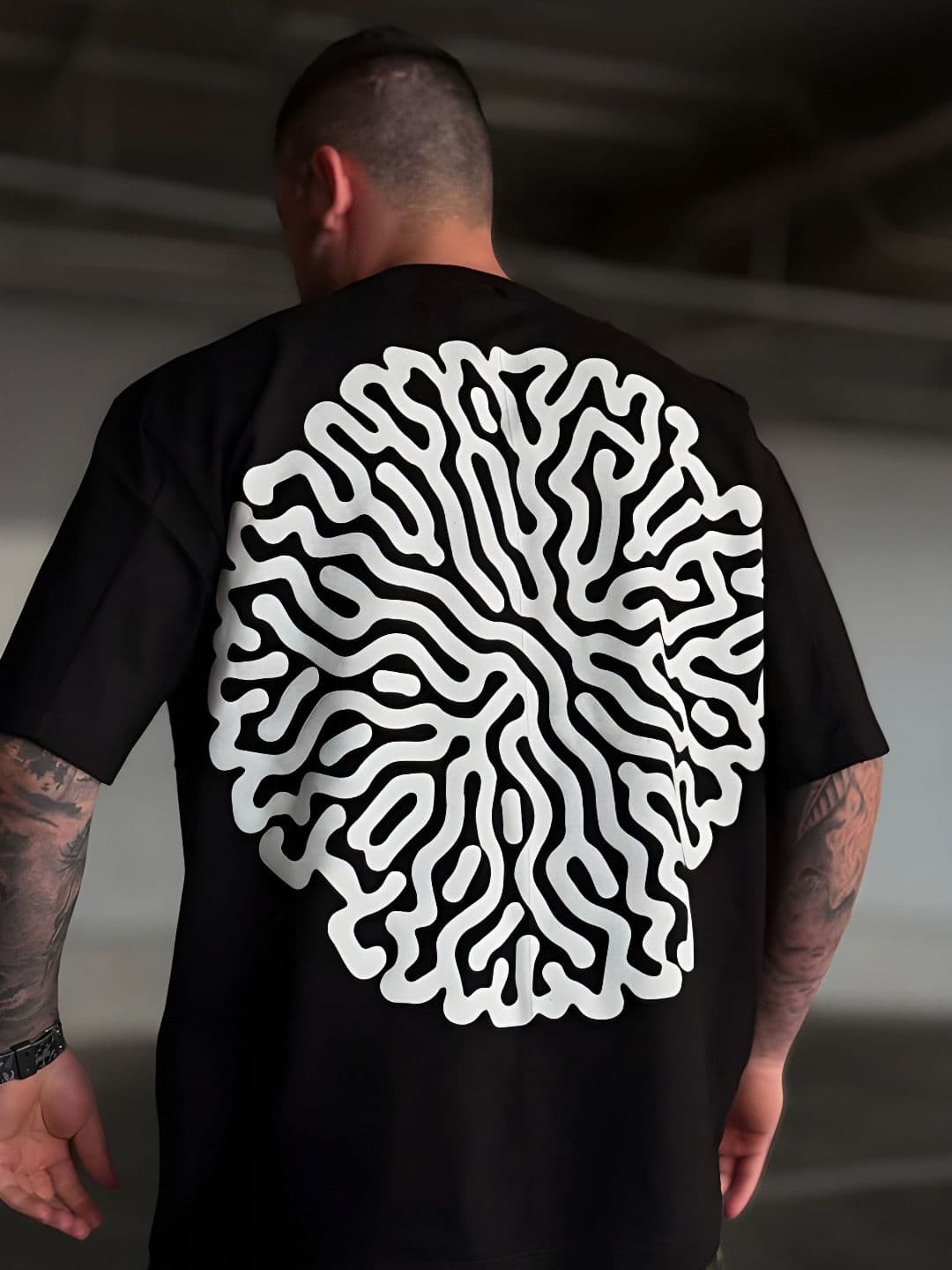 LAUREN ADAMS Abstract Printed Oversized Pure Cotton T-shirt - view 1