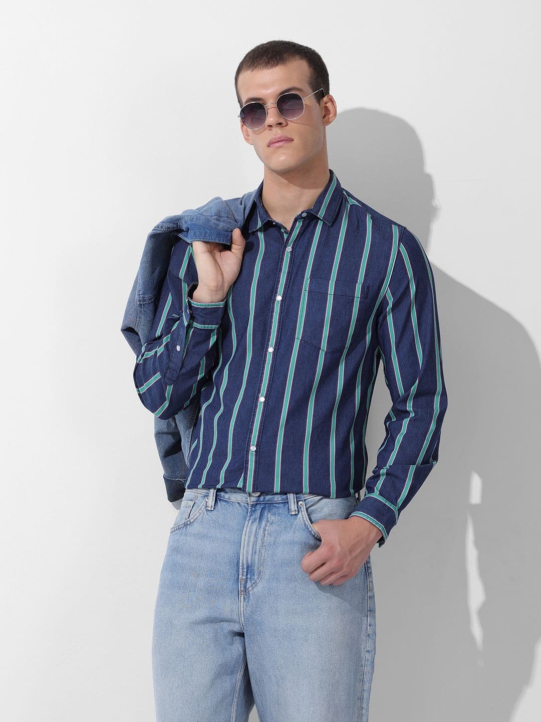 The Indian Garage Co Multi Stripes Striped Slim Fit Cotton Casual Shirt - view 1