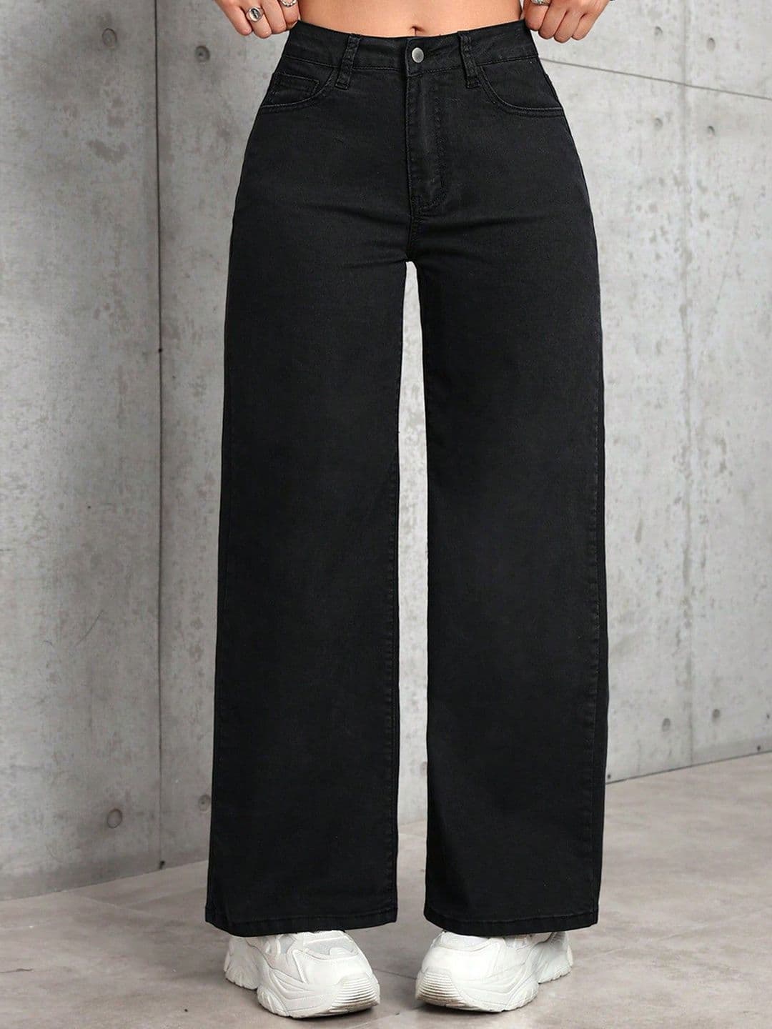 MERCEL Women Wide Leg Mid-Rise Clean Look Stretchable Jeans - view 1