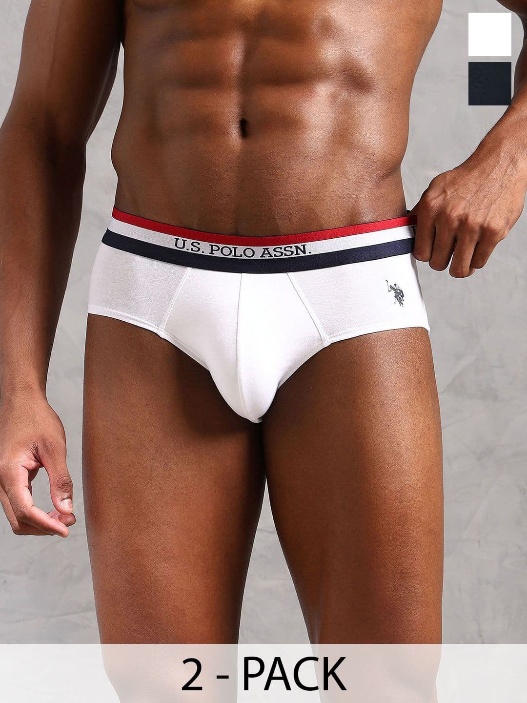U.S. Polo Assn. Men Pack Of 2 Striped Waistband EB002 Briefs - view 1