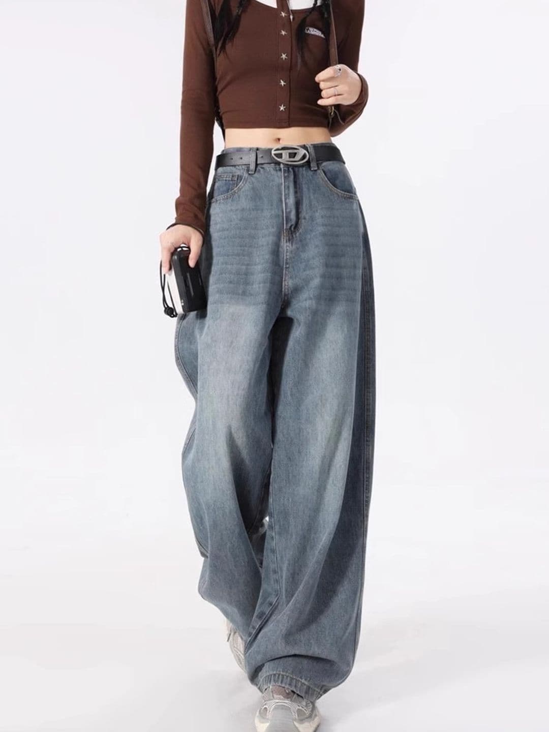 StyleCast Women Comfort Wide Leg High-Rise Light Fade Acid Wash Stretchable Jeans - view 1