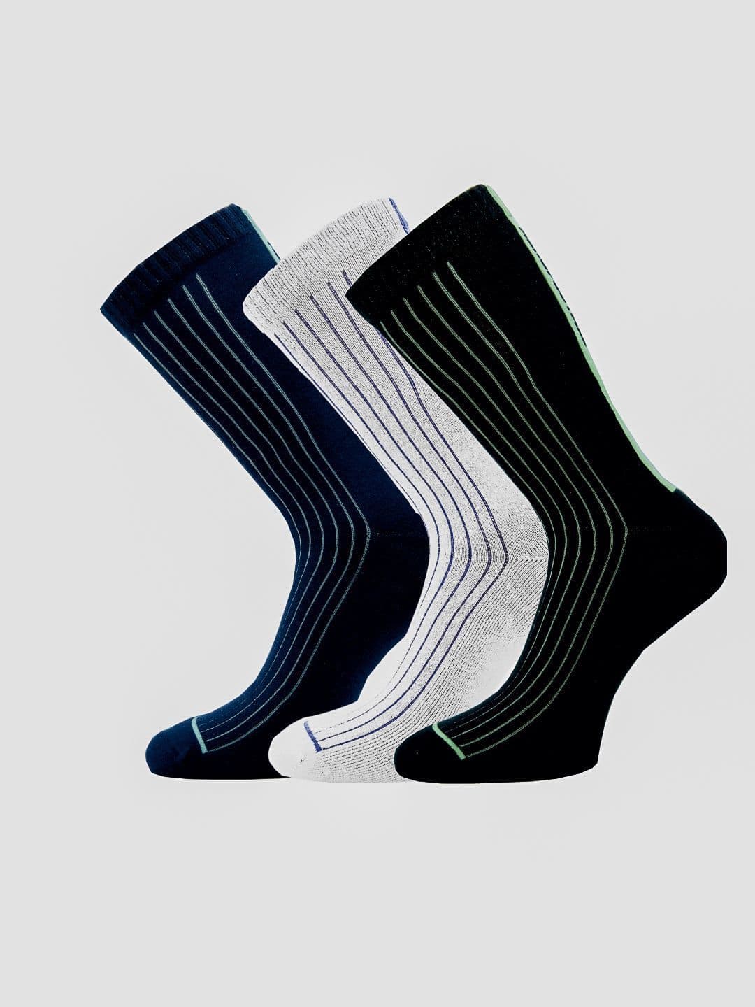 Aeropostale Men Pack Of 3 Striped Half Cushion Calf-Length Socks - view 1